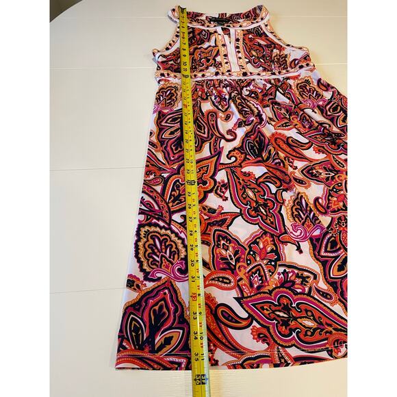 INC International Concepts Halter Dress Keyhole Neck Paisley Colorful Size Large - Picture 7 of 7